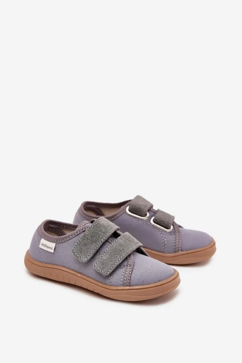 Hot Kapcie Barefoot Chłopięce Gładkie Szare Saphira Dzieci Chłopięce|Barefoot