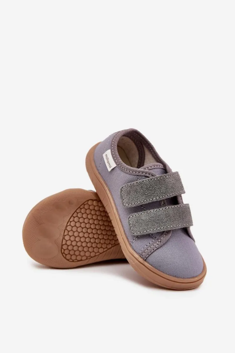 Hot Kapcie Barefoot Chłopięce Gładkie Szare Saphira Dzieci Chłopięce|Barefoot