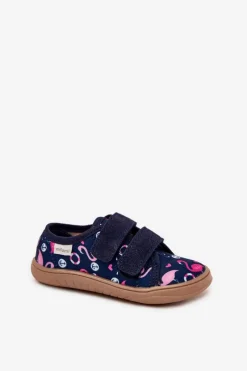 Outlet Kapcie Barefoot Dziewczęce Flamingi Granatowe Saphira Dzieci Dziewczęce|Barefoot