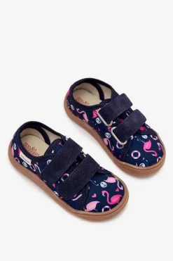 Outlet Kapcie Barefoot Dziewczęce Flamingi Granatowe Saphira Dzieci Dziewczęce|Barefoot