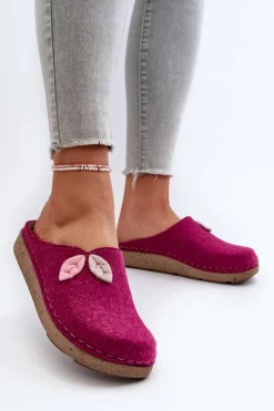 Best Kapcie Damskie Filcowe ED000013 Fuksja Damskie Kapcie Klasyczne|Klapki Damskie Klasyczne