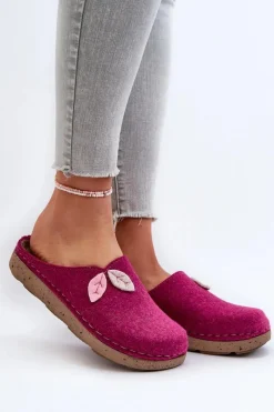 Best Kapcie Damskie Filcowe ED000013 Fuksja Damskie Kapcie Klasyczne|Klapki Damskie Klasyczne