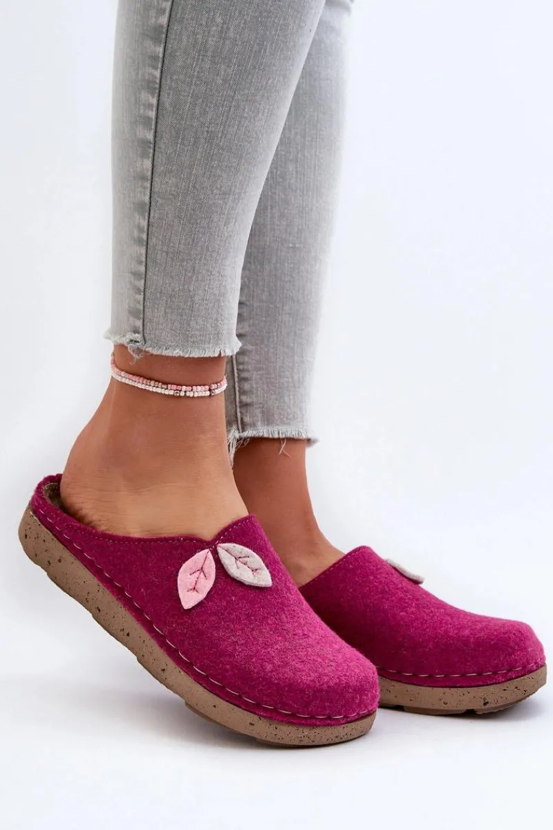 Best Kapcie Damskie Filcowe ED000013 Fuksja Damskie Kapcie Klasyczne|Klapki Damskie Klasyczne