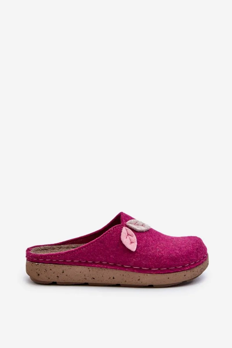 Best Kapcie Damskie Filcowe ED000013 Fuksja Damskie Kapcie Klasyczne|Klapki Damskie Klasyczne