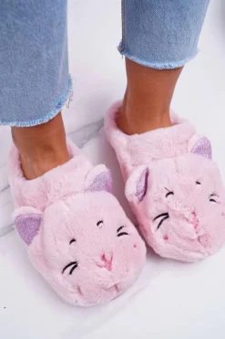 Kapcie Damskie Kotki z Uszami Różowe Sleppyhead Damskie Kapcie Klasyczne