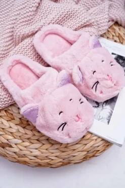 Kapcie Damskie Kotki z Uszami Różowe Sleppyhead Damskie Kapcie Klasyczne
