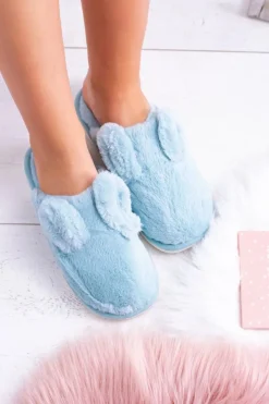 Kapcie Damskie Króliki z Uszami Błękitne Alabama Damskie Kapcie Klasyczne