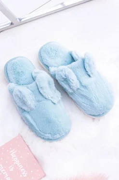 Kapcie Damskie Króliki z Uszami Błękitne Alabama Damskie Kapcie Klasyczne
