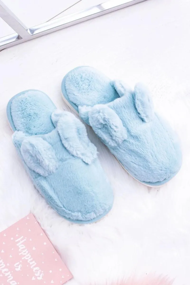 Kapcie Damskie Króliki z Uszami Błękitne Alabama Damskie Kapcie Klasyczne