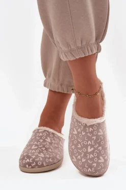 Kapcie Klasyczne|Klapki Damskie Klasyczne></noscript>INBLU Kapcie Damskie Love ET000032 Beżowe Beżowy