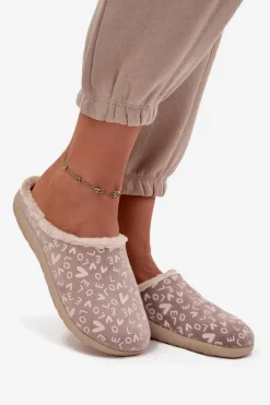 Kapcie Klasyczne|Klapki Damskie Klasyczne></noscript>INBLU Kapcie Damskie Love ET000032 Beżowe Beżowy