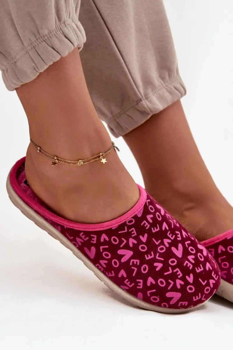 Online Kapcie Damskie Love ET000032 Różowe Damskie Kapcie Klasyczne|Klapki Damskie Klasyczne