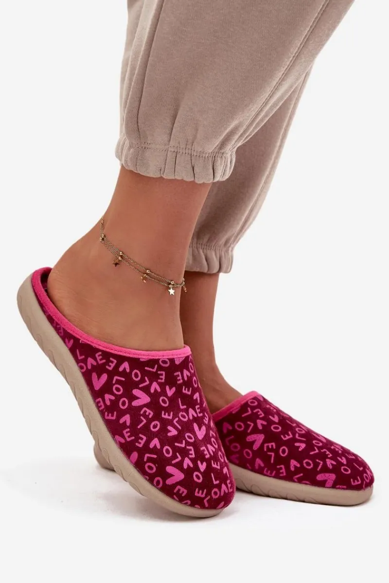 Online Kapcie Damskie Love ET000032 Różowe Damskie Kapcie Klasyczne|Klapki Damskie Klasyczne