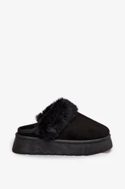 Online Kapcie Damskie Na Platformie Z Futerkiem Czarne Linaris Damskie Śniegowce Damskie|Kapcie Klasyczne