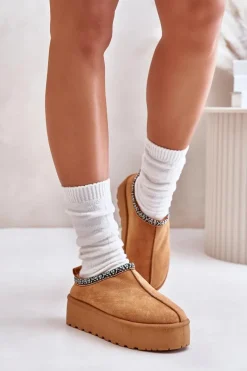 Clearance Kapcie Damskie Na Platformie Z Haftem Camel Neroma Damskie Śniegowce Damskie|Kapcie Klasyczne