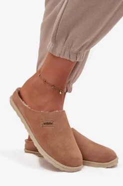 Best Kapcie Damskie Obuwie Domowe CS000045 Camel Damskie Kapcie Klasyczne|Klapki Damskie Klasyczne