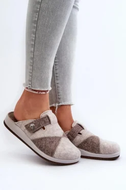 New INBLU Kapcie Damskie Profilaktyczne CT000032 Beżowe