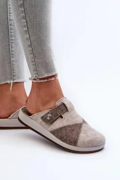 New INBLU Kapcie Damskie Profilaktyczne CT000032 Beżowe