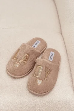 Kapcie Damskie Z Futerkiem LADY Vinceza 19958 Beżowe Damskie Kapcie Klasyczne|Klapki Z Futerkiem