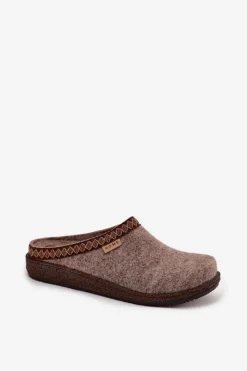 Kapcie Klasyczne|Klapki Damskie Klasyczne></noscript>INBLU Kapcie Damskie Z Haftem NL000009 Ciemnobeżowe Beżowy