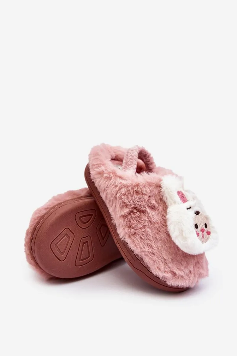 Dziewczęce>Boto Kapcie Dziecięce Futrzane Króliczek Różowe Dicera
