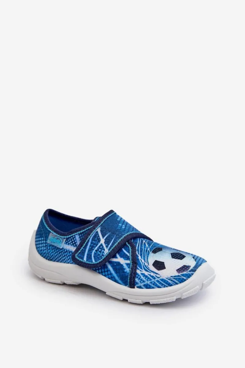 Sale Kapcie Dziecięce Na Rzep 974X312 Niebieskie Dzieci Chłopięce