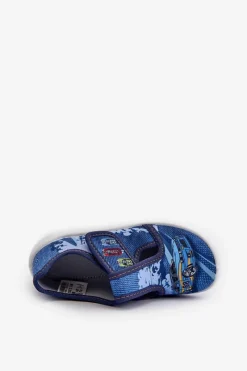 Online Kapcie Dziecięce Na Rzep 911X022 Niebieskie Dzieci Chłopięce