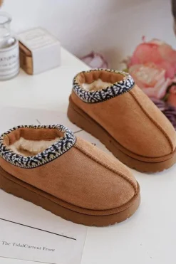 Sale Boto Kapcie Dziecięce Wsuwane Ocieplane Camel Olivane