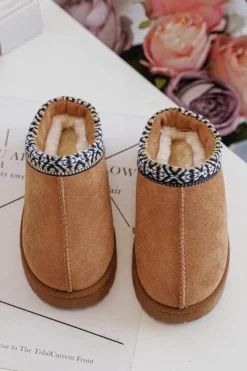 Sale Boto Kapcie Dziecięce Wsuwane Ocieplane Camel Olivane