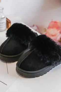 Dziewczęce|Back To School>Boto Kapcie Dziecięce Z Futerkiem Czarne Birasta Czarny