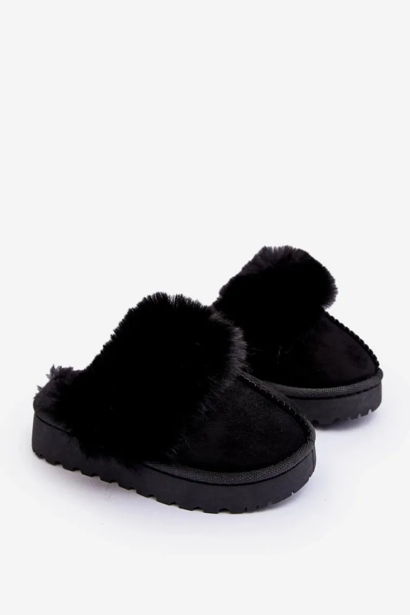 Dziewczęce|Back To School>Boto Kapcie Dziecięce Z Futerkiem Czarne Birasta Czarny
