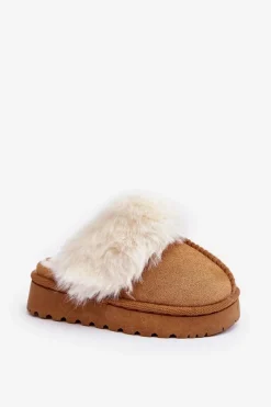 Kapcie Dziecięce Z Futerkiem Camel Birasta Dzieci Dziewczęce|Back To School