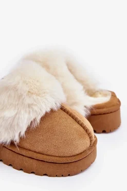Kapcie Dziecięce Z Futerkiem Camel Birasta Dzieci Dziewczęce|Back To School