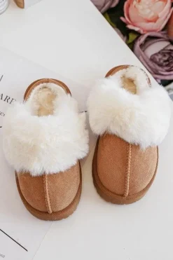 Kapcie Dziecięce Z Futerkiem Camel Birasta Dzieci Dziewczęce|Back To School