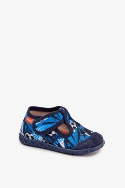 Hot Milami Kapcie Dziecięce Na Rzep Piłki Granatowe Jasimrra Niebieski