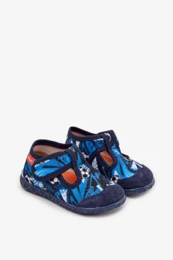 Hot Milami Kapcie Dziecięce Na Rzep Piłki Granatowe Jasimrra Niebieski