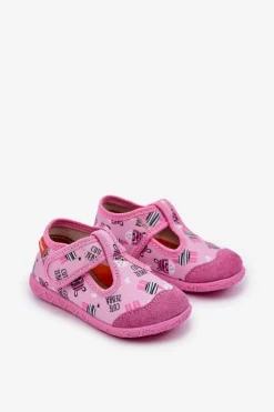 Best Milami Kapcie Dziecięce Na Rzep W Zebry Różowe Jasimrra Różowy
