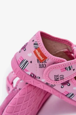 Best Milami Kapcie Dziecięce Na Rzep W Zebry Różowe Jasimrra Różowy