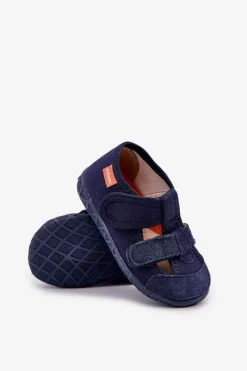 Sale Kapcie Dziecięce Na Rzepy Granatowe Reathiana Dzieci Dziewczęce|Back To School