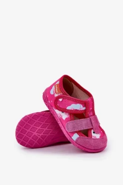 New Kapcie Dziecięce Na Rzepy W Jednorożce Fuksja Reathiana Dzieci Dziewczęce|Back To School