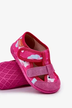 New Kapcie Dziecięce Na Rzepy W Jednorożce Fuksja Reathiana Dzieci Dziewczęce|Back To School