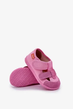 Online Milami Kapcie Dziecięce Na Rzepy Różowe Reathiana Różowy