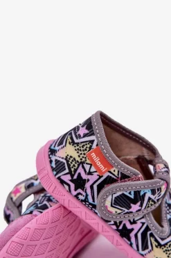 Dziewczęce|Back To School></noscript>Milami Kapcie Dziecięce Na Rzep Szaro-Różowe Jasimrra Szary