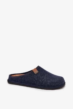 Online Kapcie Męskie Profilaktyczne SI000025 Granatowe Męskie Klapki Męskie Klasyczne|Papcie Męskie