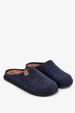 Online Kapcie Męskie Profilaktyczne SI000025 Granatowe Męskie Klapki Męskie Klasyczne|Papcie Męskie