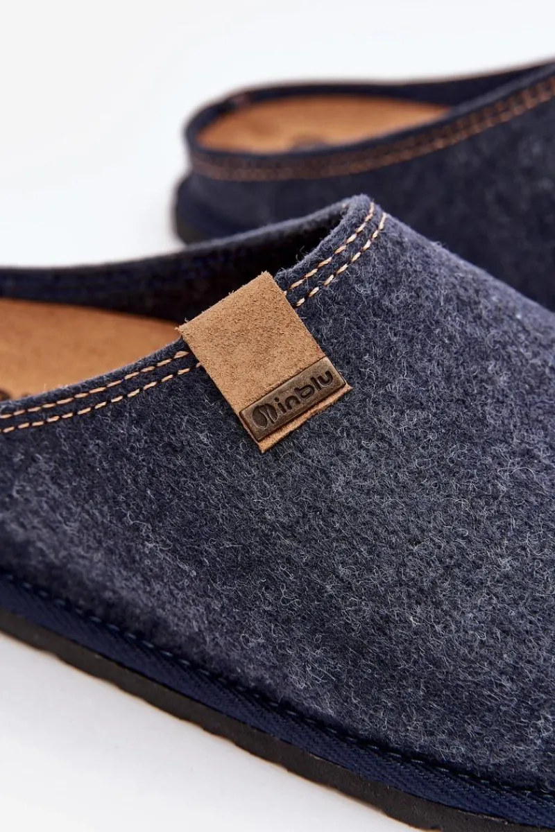 INBLU Kapcie Męskie Profilaktyczne SI000001 Granatowe