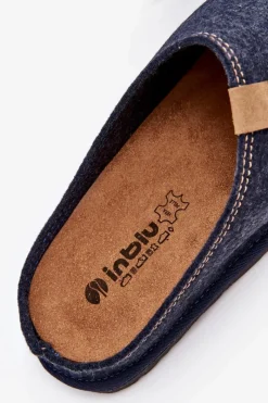 INBLU Kapcie Męskie Profilaktyczne SI000001 Granatowe