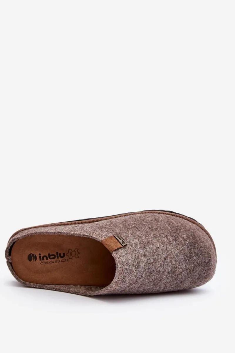 Klapki Męskie Klasyczne|Papcie Męskie>INBLU Kapcie Męskie Profilaktyczne SI000001 Beżowe