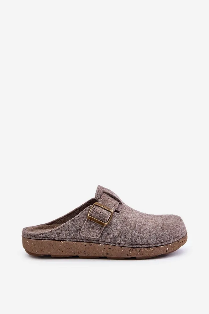 Outlet Kapcie Męskie Z Klamrą Klapki Profilaktyczne MT000012 Beżowe Męskie Klapki Męskie Klasyczne|Papcie Męskie