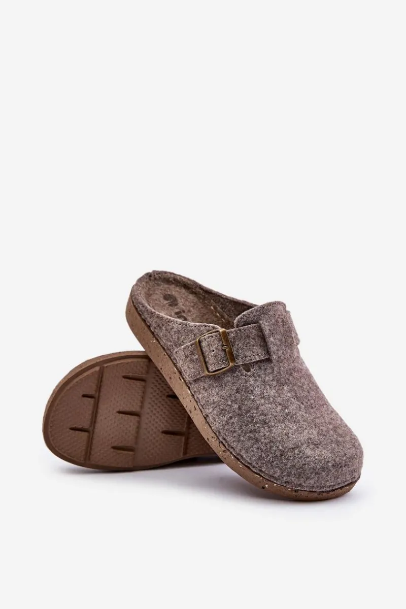 Outlet Kapcie Męskie Z Klamrą Klapki Profilaktyczne MT000012 Beżowe Męskie Klapki Męskie Klasyczne|Papcie Męskie